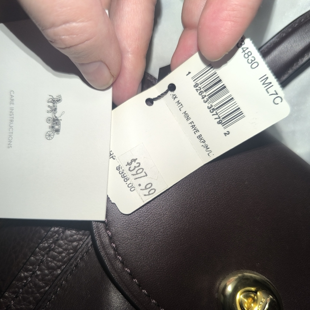 Coach Faye Mini Oxblood Leather Backpack - Picture 12 of 13